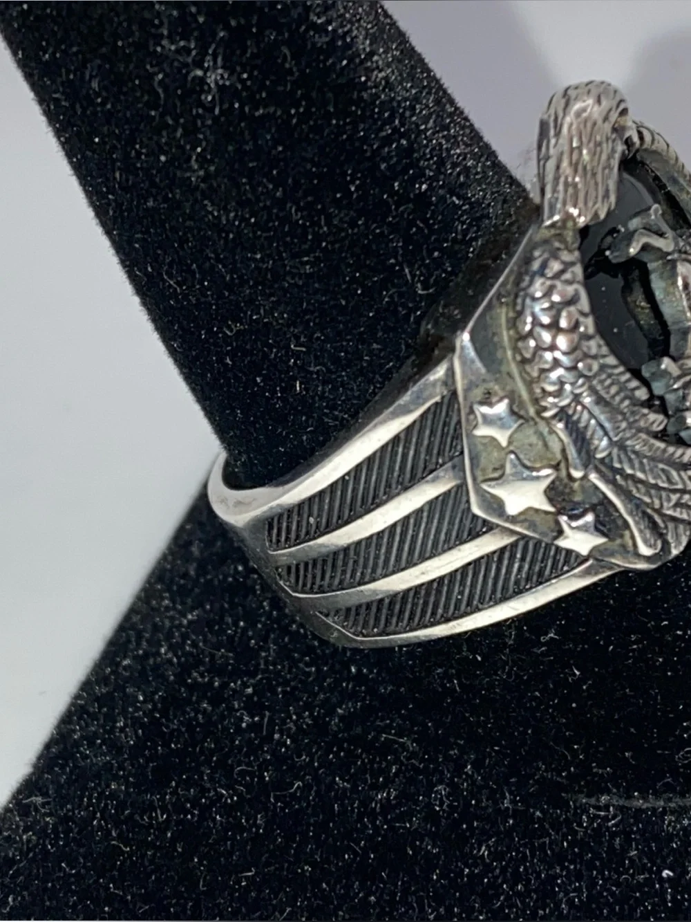 925, Sterling Silver Bradford Exchange Eagle Motorcycle Ring Size 11 Ride Hard